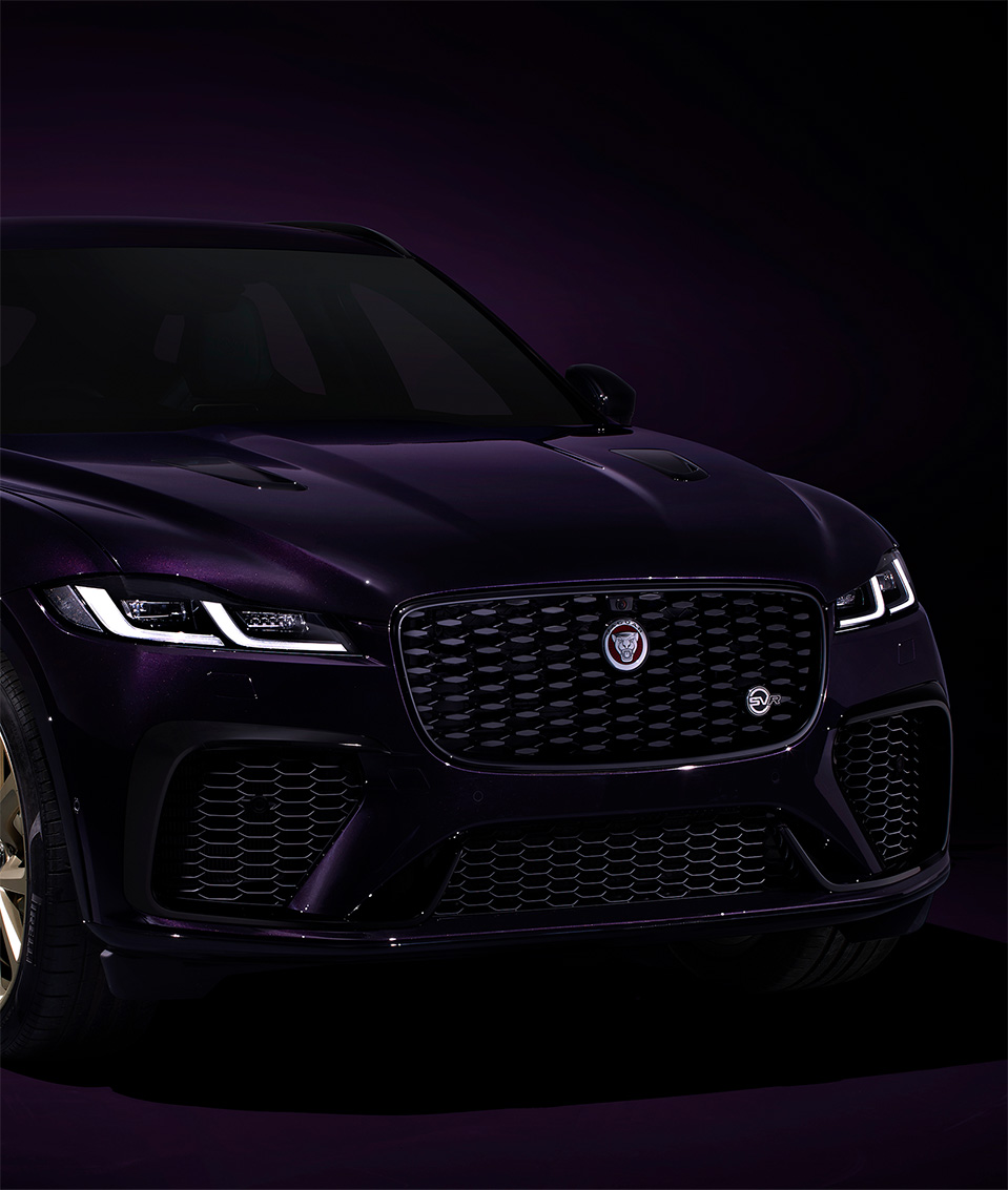 Dark front view of Jaguar